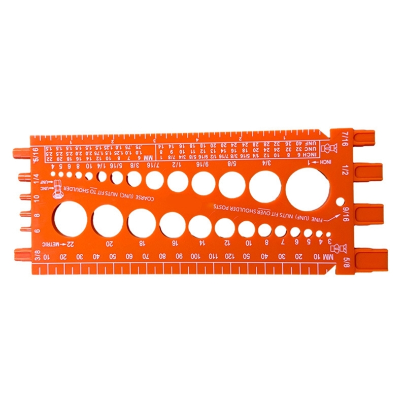 Metriska och imperiala multimätare för gängor och stigar i aluminiumlegering, identifieringsmätare: Orange