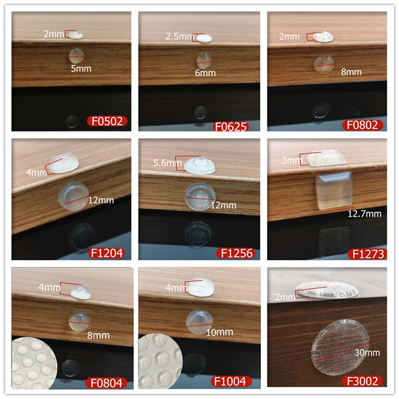Vários Tamanhos de Porta de Armário Amortecedor amortecedor de silicone auto-adesivo pad com o ponto saliente para cozinha armário gaveta parar