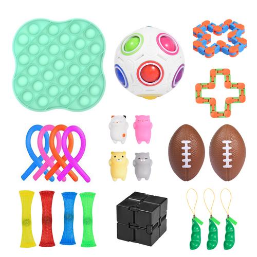22 Pack Zappeln Sensorischen Spielzeug Set Stress Relief Spielzeug Autismus Angst Relief Stress Pop Blase Zappeln Sensorischen Spielzeug Für Kinder erwachsene: 01