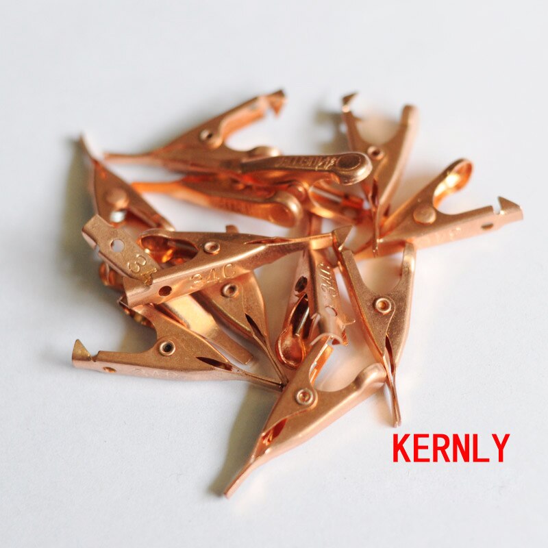 Pure copper crocodile clip flat small size 4 pairs