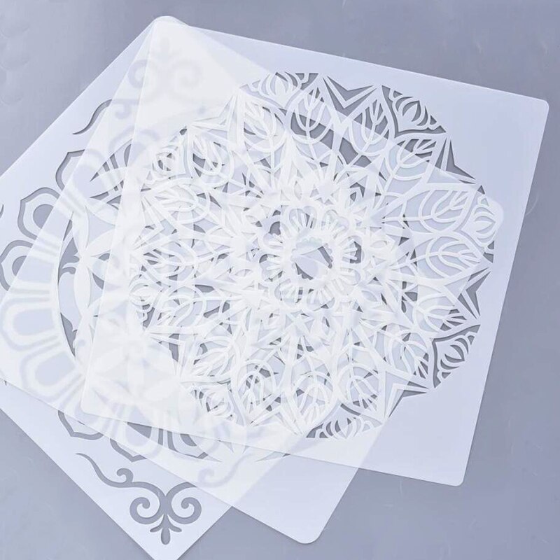 Mandala Lotus Schablone Malerei Geometrie Boden Zauberstab Dekorative Vorlage DIY Sammelalbum Färbung Präge Album Werkzeug