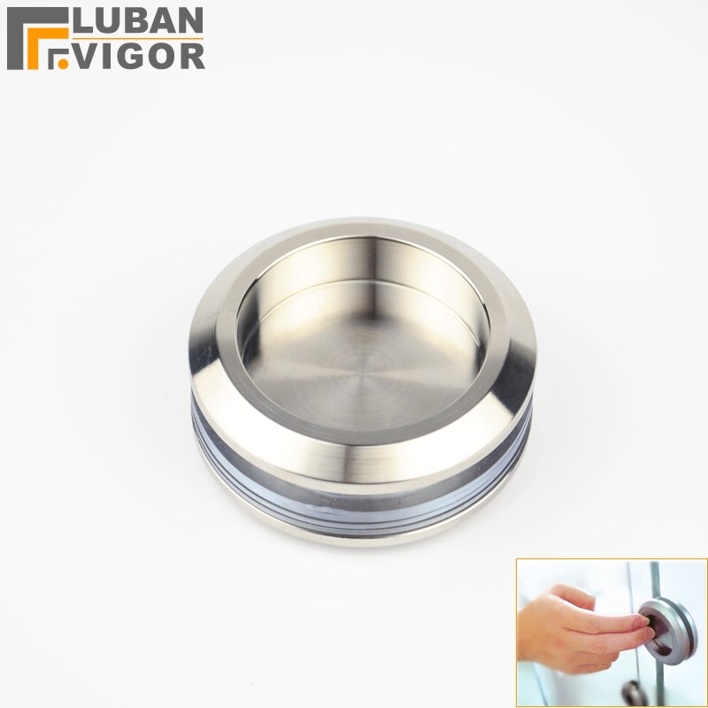 304 stainless steel round handle, Bathroom glass , Invisible sliding door handle,Hardware ,for 8-12glass