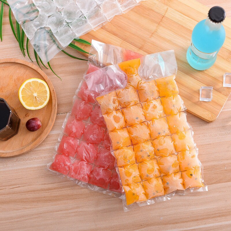 10 Pcs Disposable Ice Frozen Lattic Bags Self-Sealing Plastic Ice Cubes Tools Ice Mold Drinking Tools