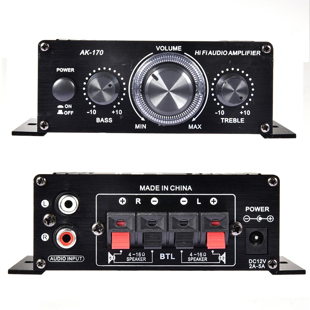 Mini HIFI Digital Audio Power Amplifier 12V Car Audio Amplifier Motorcycle Stereo Amplifier High Bass Stereo Audio Amplifier