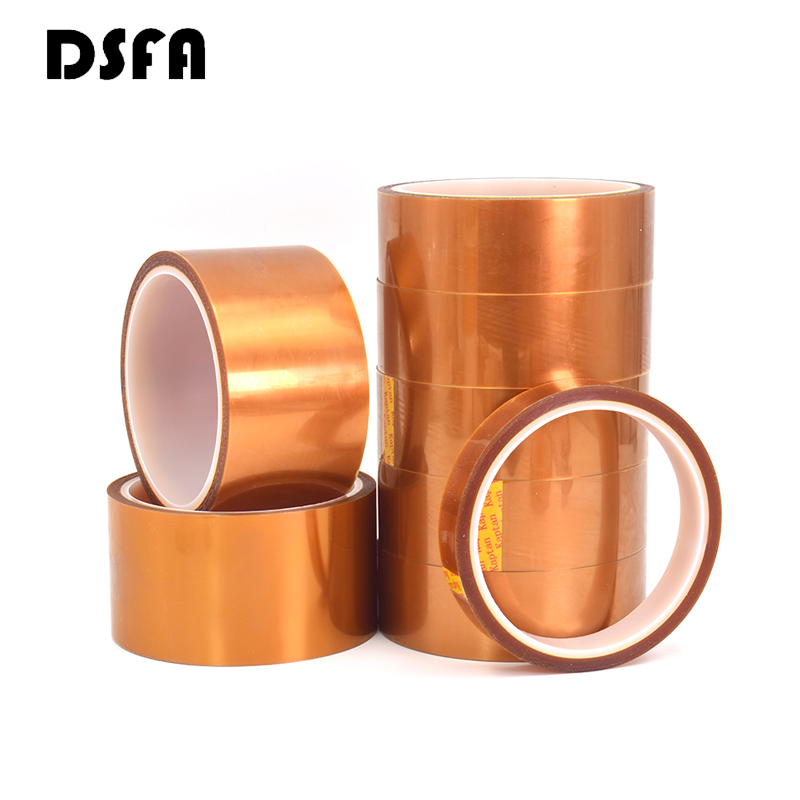 20/25/30/40/50/100mm Double-sided Kapton Tape Polyimide High Temperature Heat Adhesive Insulating Adhesive Tape 0.1mm Thickness