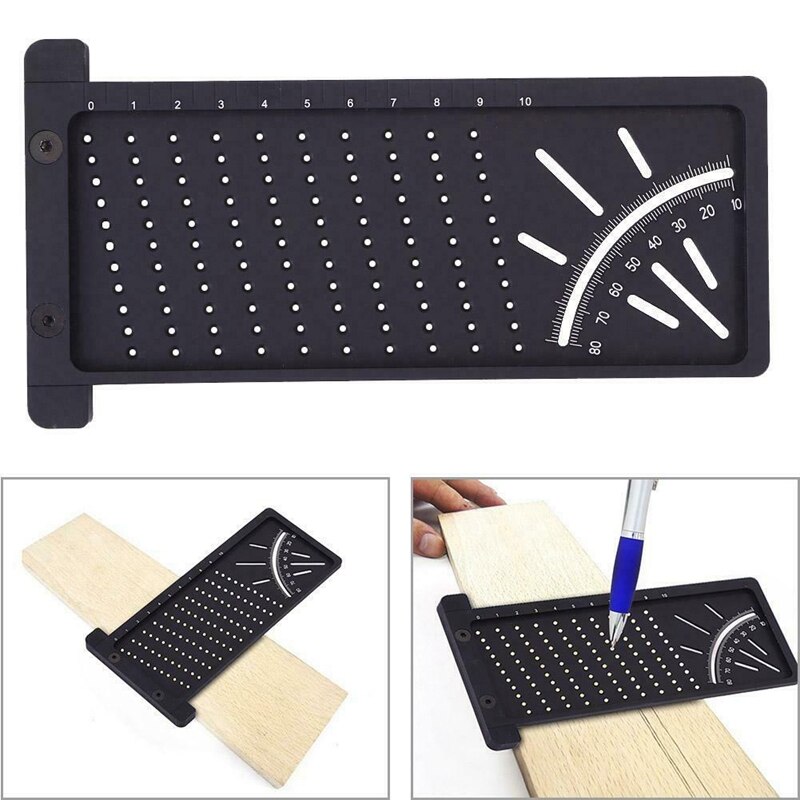 Woodworking Scribe Angle Scriber Aluminum Hole Positioning Ruler Measuring Tool