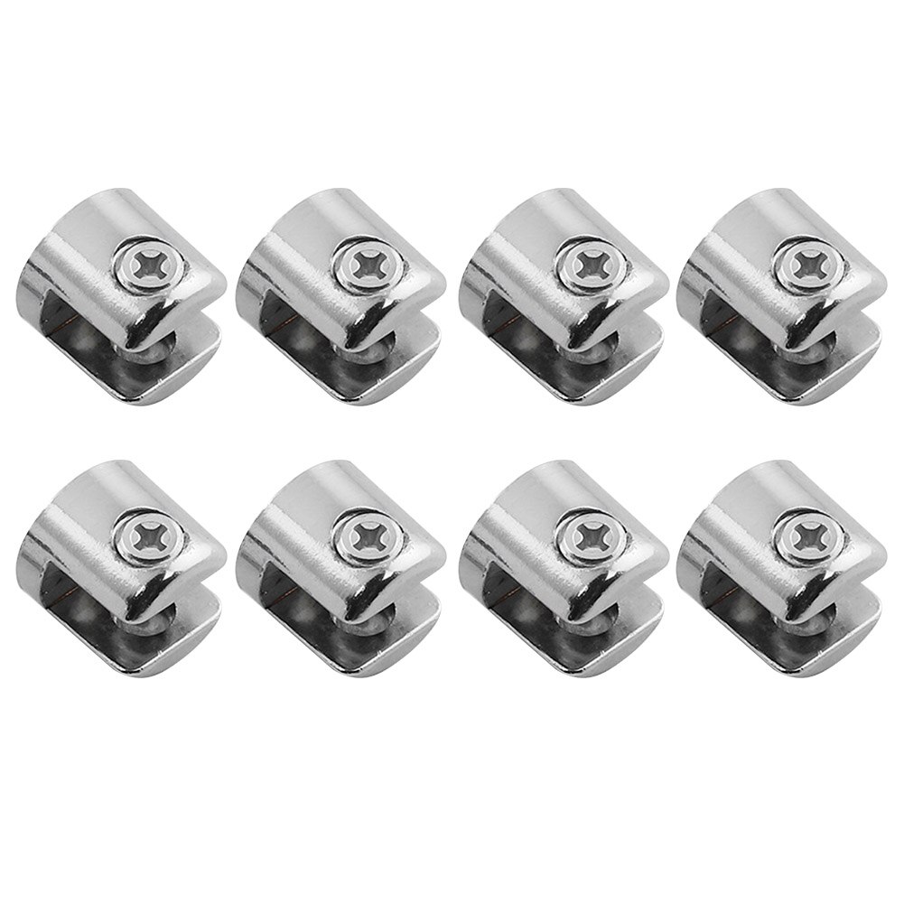 8pcs Mini Balcony Cylindrical Shape Window Fixed Bathroom Glass Clamp Zinc Alloy Easy Install Adjustable Shelf Hardware Corner