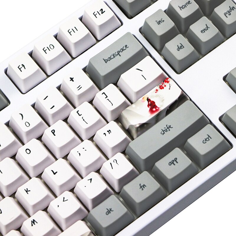 Plum Blossom Keycap Set - 108 Keys - PBT Five-Sided Dye-Subbed - OEM Profile for DIY Mechanical Keyboard