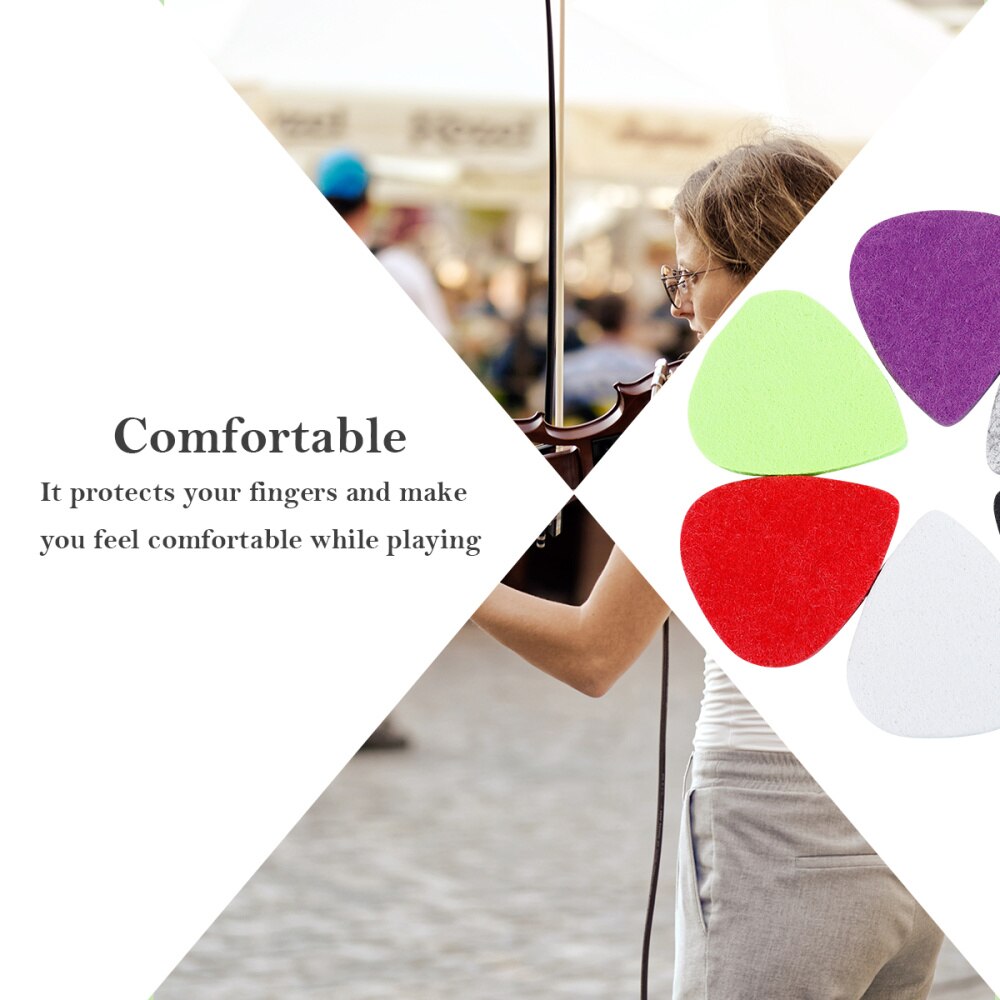 6Pcs Gitaar Plectrumwool Vilt Gitaar Pick Gitaar Accessoire Ukulele Plectrums