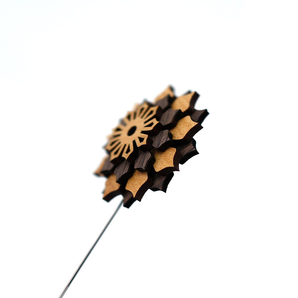 Linbaiway Mens Spille in Legno per Gli Uomini Fiore Spille per la Cerimonia Nuziale Signori Lungo Distintivo di Legno Fatti A Mano Spilla Corpetto Femminile