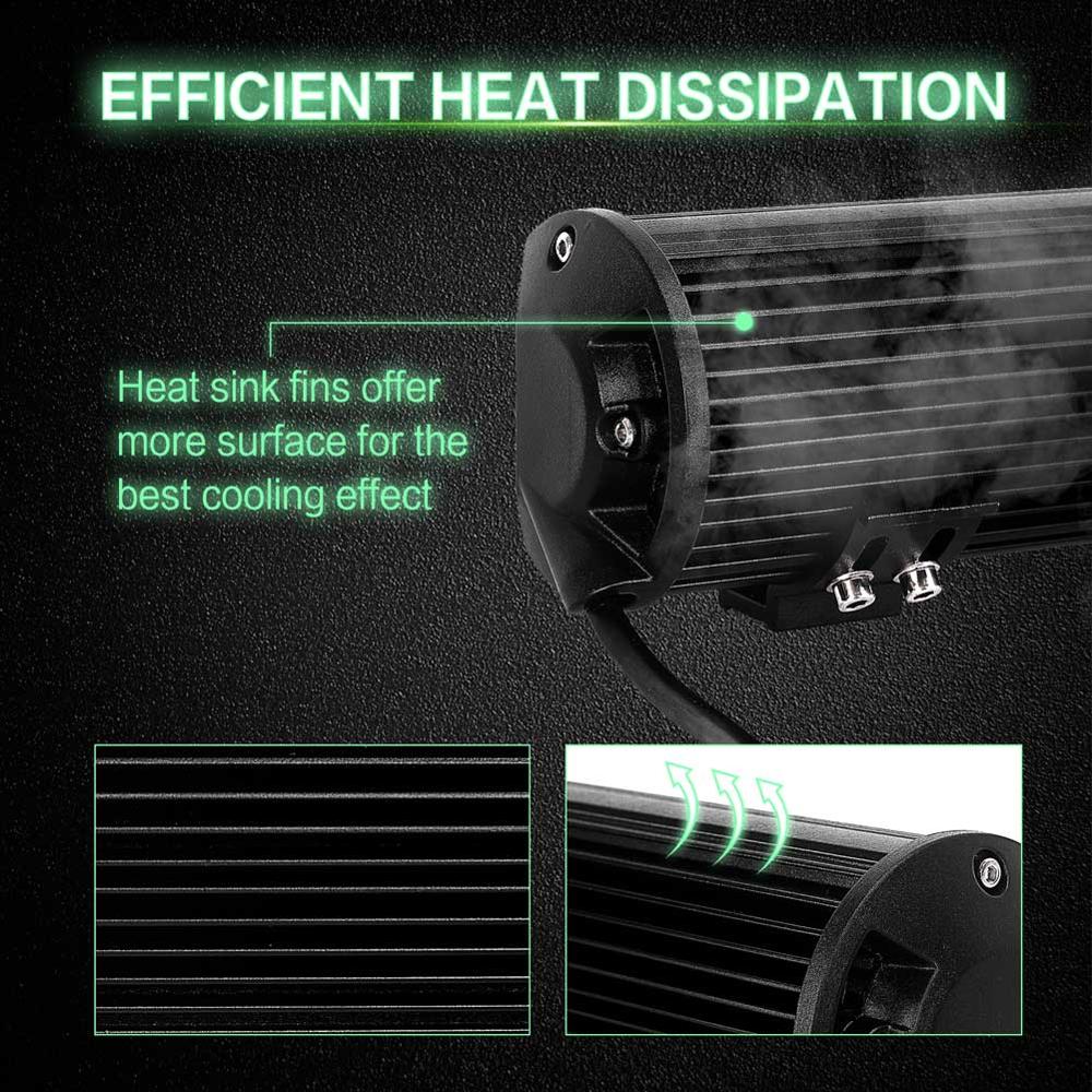 9" 12" 20" Off road LED Light Bar 144W 180W 288W Spot Flood 3 Rows Work Light Ledbar for Offroad ATV Truck Jeep Tractor 12V 24V