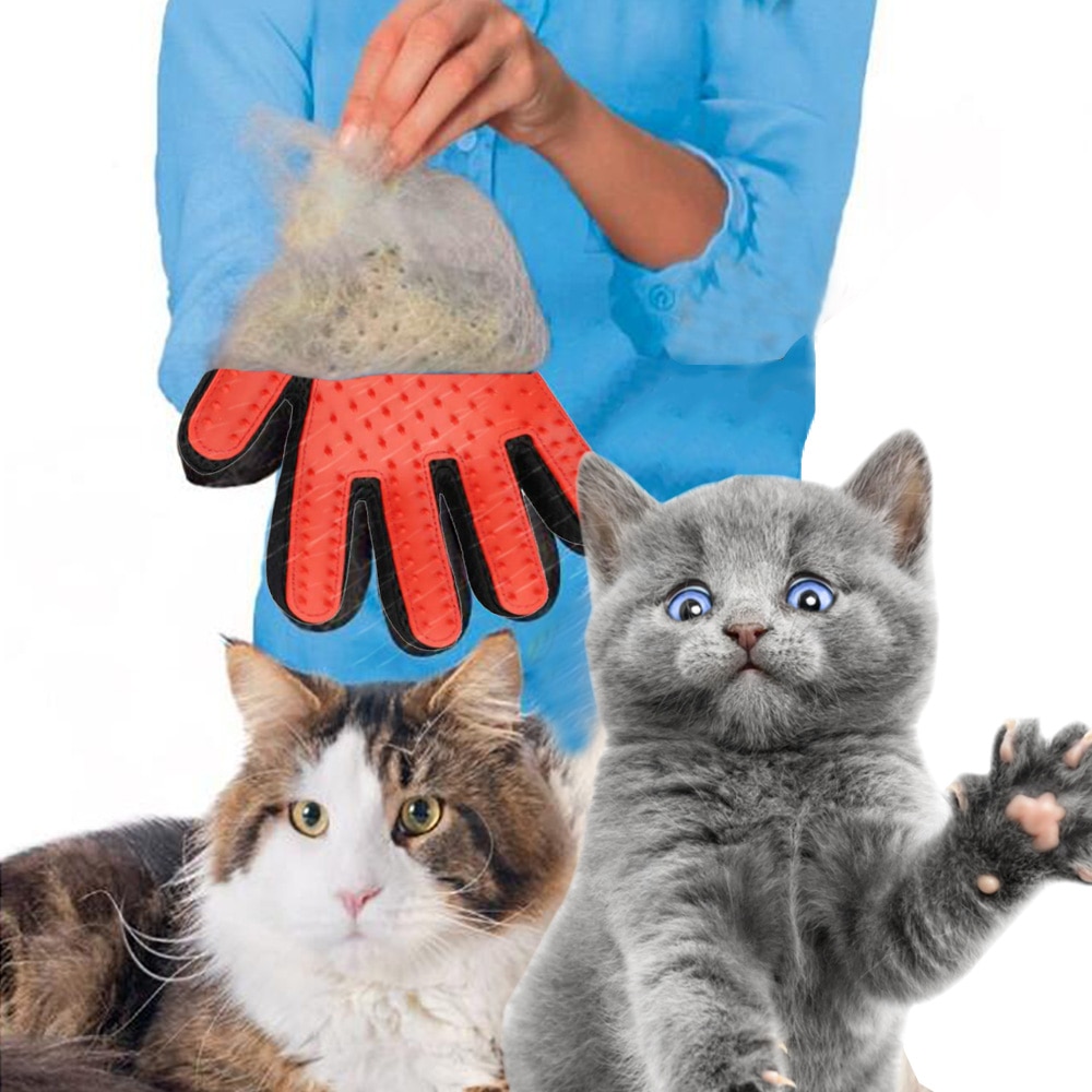 Haustier Handschuh Katze Pflege Handschuh Katze Haar Deshedding Pinsel Handschuhe Hund Kamm für Katzen Schlecht Sauber Massage Haar Entferner Bürste