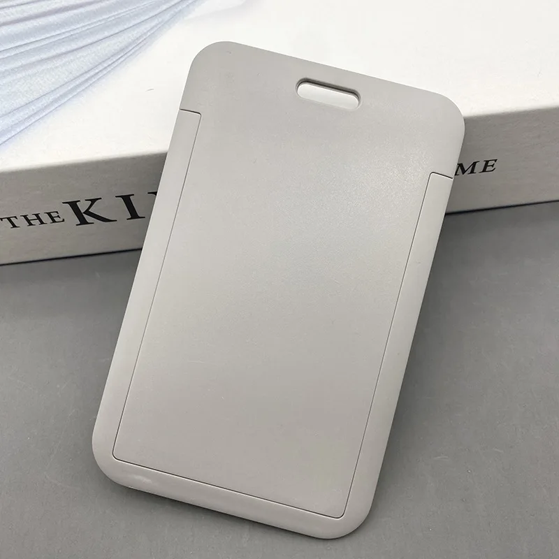 Gorący bubel kobiety mężczyźni etui na dowód osobisty portfel moda Student Bus ID Business Slide Card osłona z uchwytem etui na torebkę: Grey