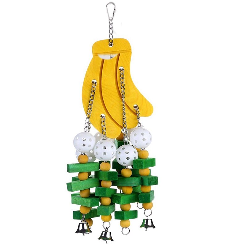 Zabawka robić żucia ptaków duża średnia klatka dla papugi zabawka gryzak afrykańska szara ara kakadu Eclectus, banan: Default Title