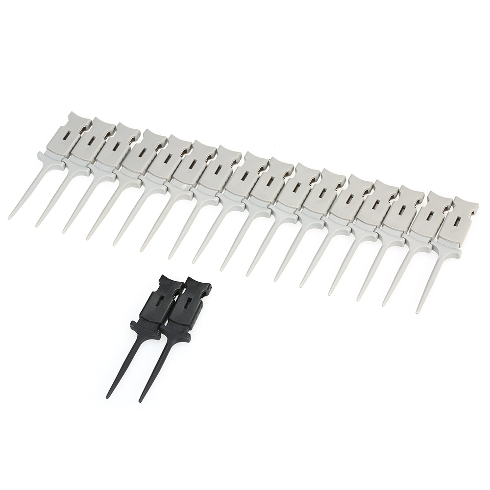 18 Test Hook Clip Test Probe Double Gripper Square Output Pins For Oscilloscope Logic Analyzers And Other Measuring Instruments