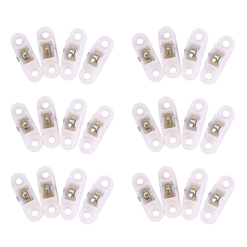 24 Pcs Door Window Cabinet Single Sliding Metal Roller Wheel 8Mm Dmr.: Default Title
