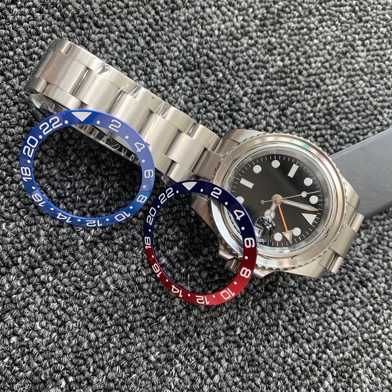 38mm Uhr Ring Keramik Lünette Einsatz Ring für GMT Uhr 40mm Gehäbenutzen Uhr Zubehör Innen durchmesser 30,8mm 2 stücke Band)