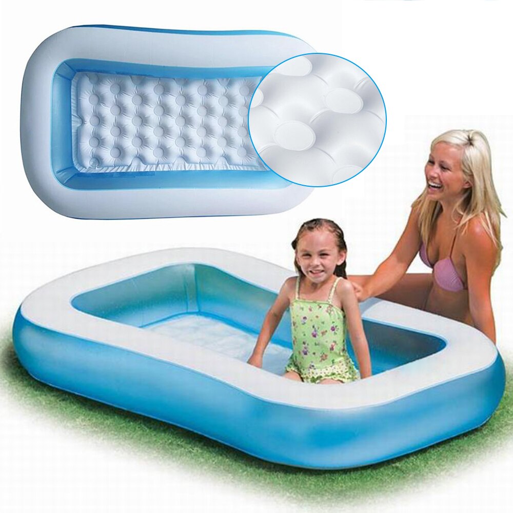 Inflatable Swimming Baby Pool Blow Up Family Pool Backyard Rectangular Fun Inflatable Pool for Kids Toddlers Infant