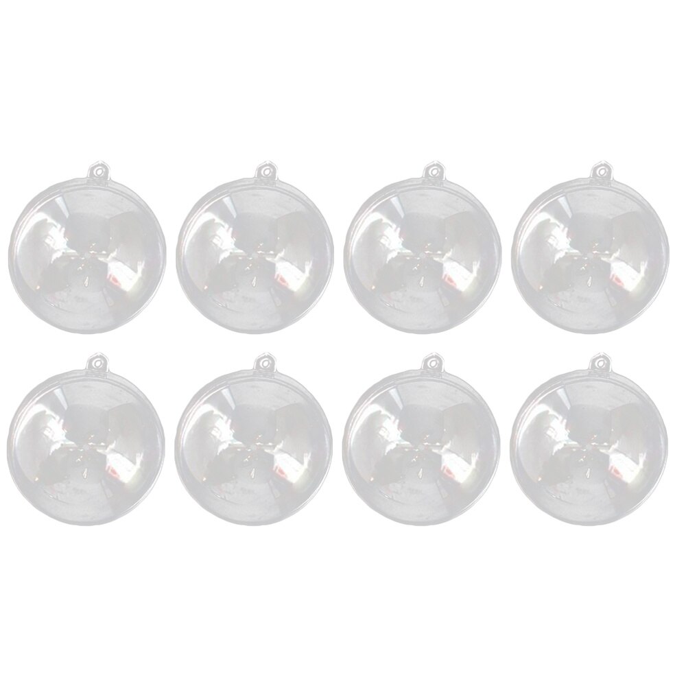 12Pcs 6cm Transparent Fill-able Hollow Sphere Xmas Hanging Ornament Party Wedding Decor