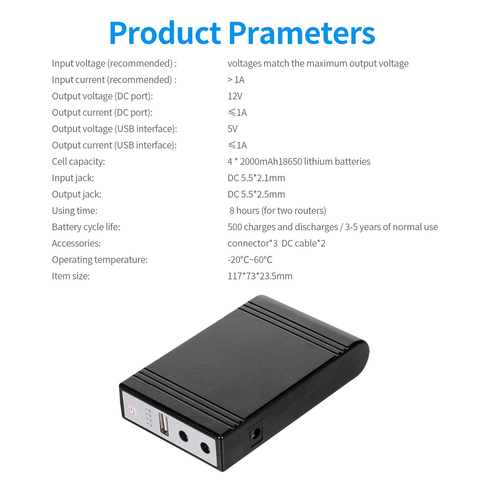 WGP103 Mini DC UPS Wonderful Green Power Multi-Output UPS Uninterruptible Power Supply DC Power Bank 5V-9V-12V Mini DC UPS