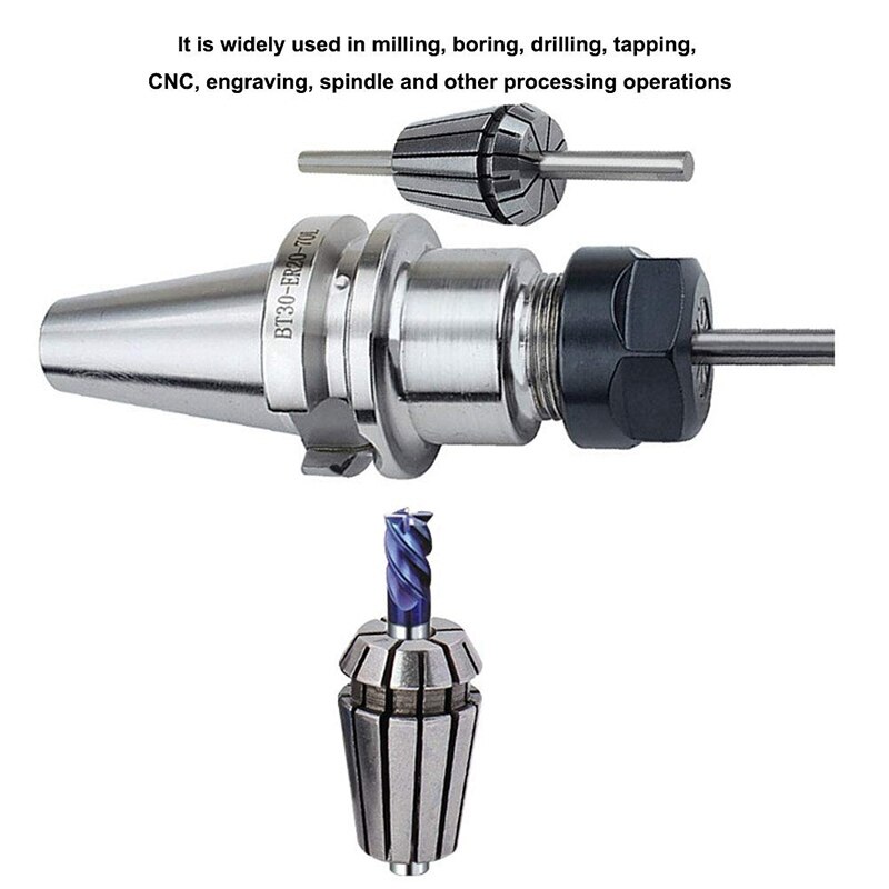 Er11 Collet Set,15Pcs Er11 1-7Mm Spring Chuck Collet with Er11 5Mm Extension Rod Holder Collet Cnc Milling Lathe Tool Set for Wo