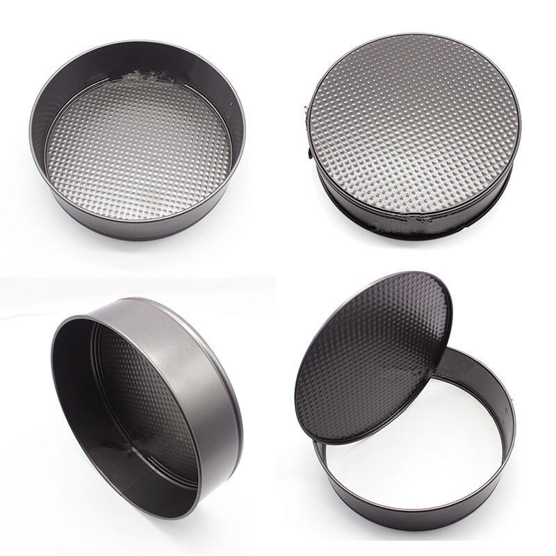 1 stk runde mini bagefade springform pan non-stick 3 lag kage dessert cheesecake sort kulstofstål kager forme 18-24cm