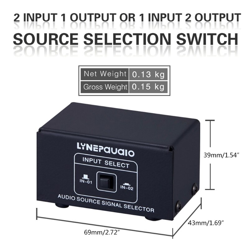 H052 Audio Switcher Box 2 Input 1 Output / 1 Input... – Vicedeal