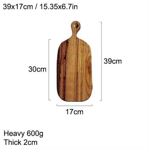 Cutting Board, Serving Board with Handles, Charcuterie Platter for Kitchen,Wood Rectangle Board for Pizza,Bread,Vegetables,Fruit: 39x17cm