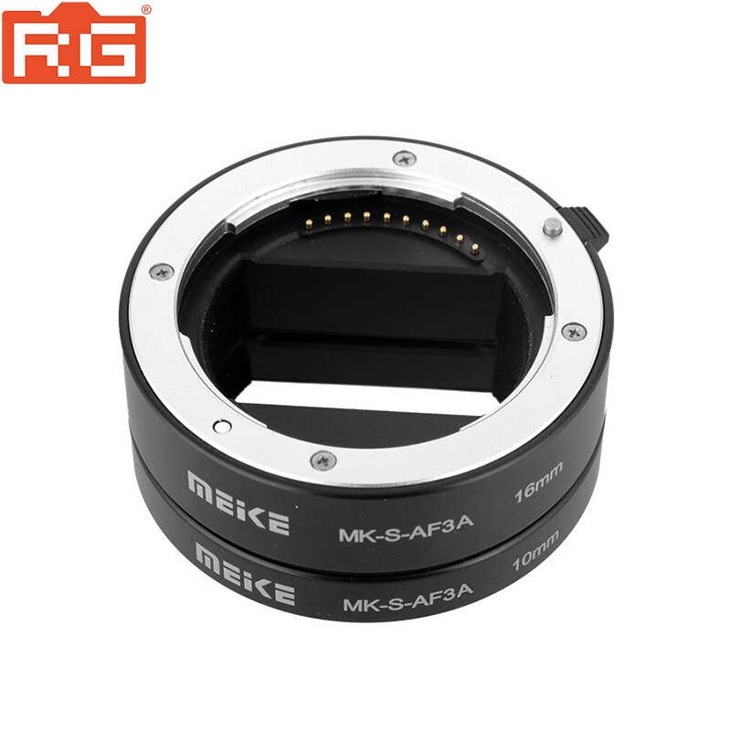 Meike MK-S-AF3A metallo messa a fuoco automatica Macro tubo di estensione 10mm 16mm per Sony Mirrorless a6300 a6000 a7 a7SII NEX e-mount Camera