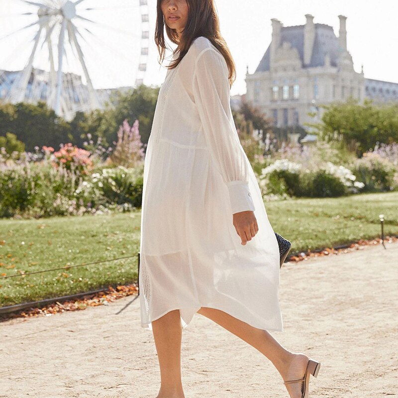 Katoenen cover-ups lange kaftan strandshirt tuniek badpak cover-ups witte jurk strandjas sarong badpak cover-up vestido