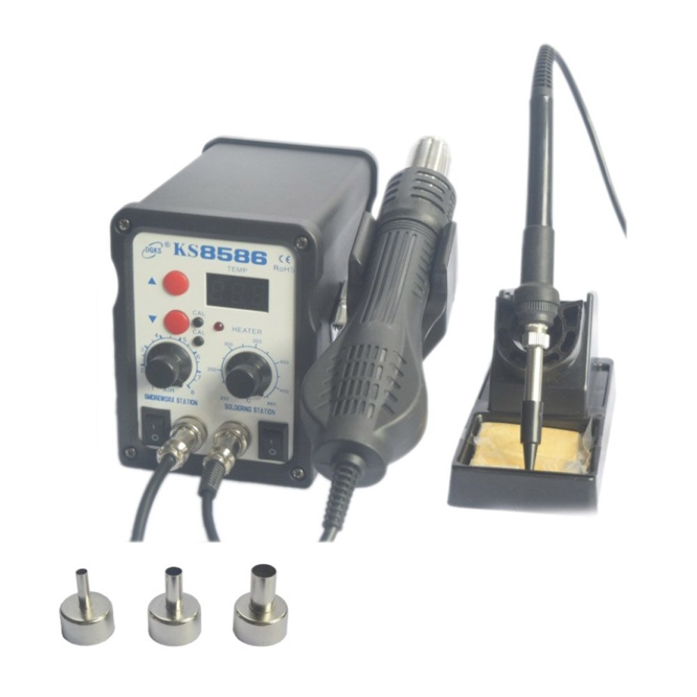 DEWIN Hot Air Gun, Hot Air Welder 220V 450W LCD Adjustable Electronic Hot Air Gun Dissoldering Soldering Station IC SMD BGA