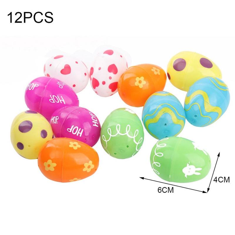 Easter Painted Eggs Twisted Egg Shells Plastic Open Educational 12 With Can Filled Be Eggs Diy Children's Toys X6B7