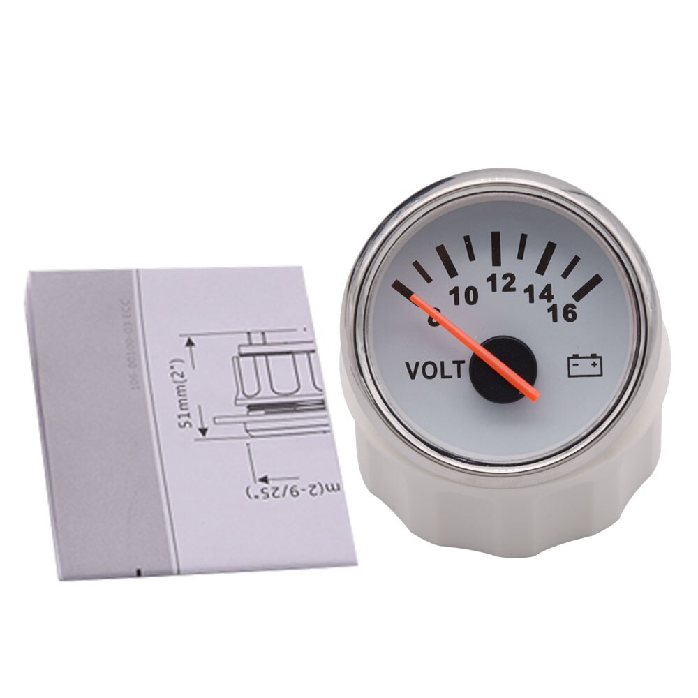 52 mm Marine Voltmeter Volt Meter Gauge Volt Meter Gauge 8-16 Volts 16-32 Volts Car Voltage Gauges for Caravan Boat Motorcycle: 8-16v 801-00028