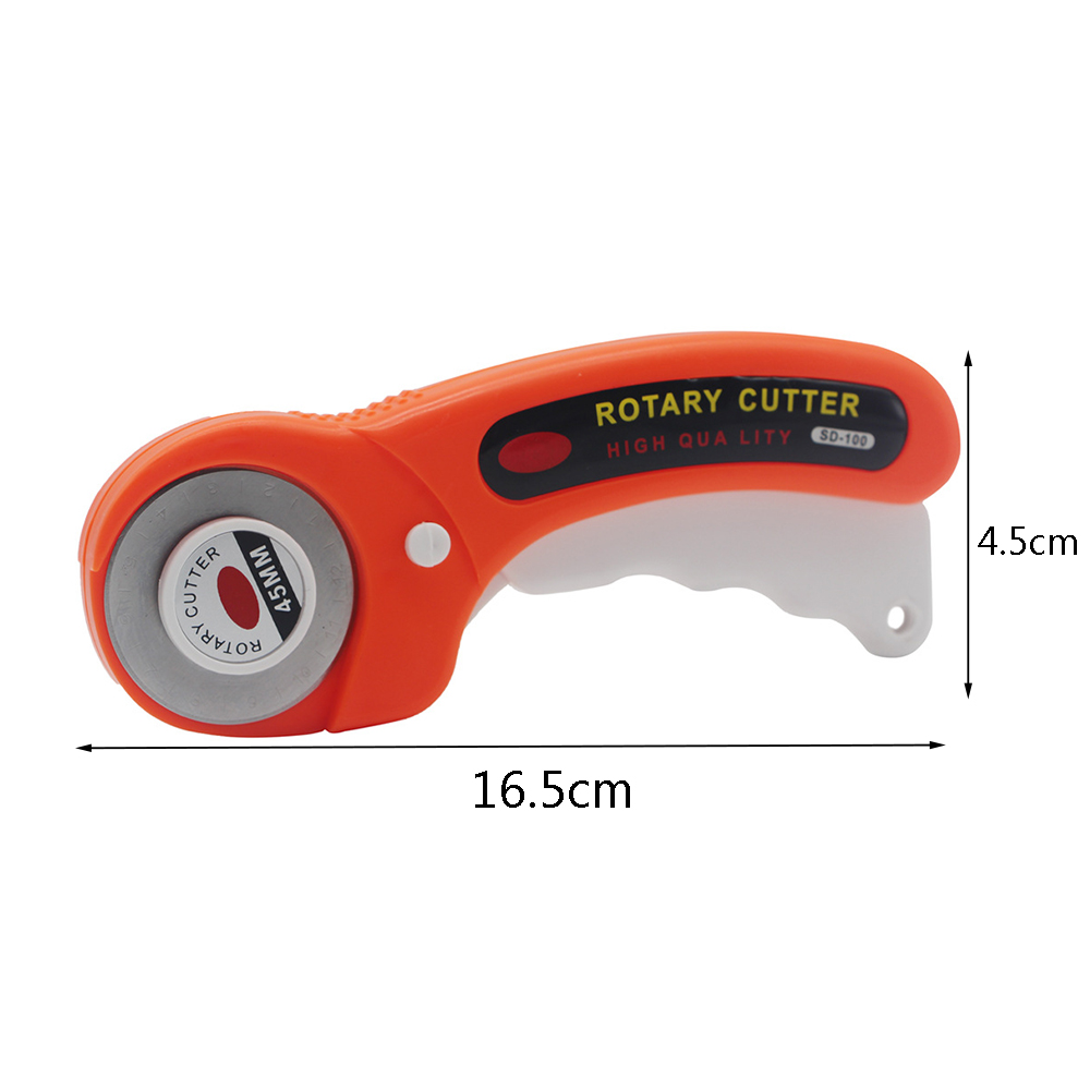 LeatherCraft 45mm Rotary Cutter Leather Cutting Tool Fabric Cutter Circular Blade DIY Patchwork Sewing Quilting Fit Olfa Cut: ORANGE2 WITH 1BLADE