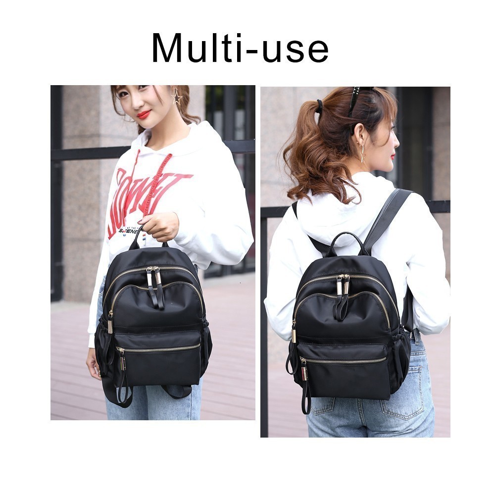 Frauen Schwarz Rucksack Weibliche Jugend Rucksäcke für Teenager Mädchen Schule Schulter Taschen Student College Bookbag Reisetasche