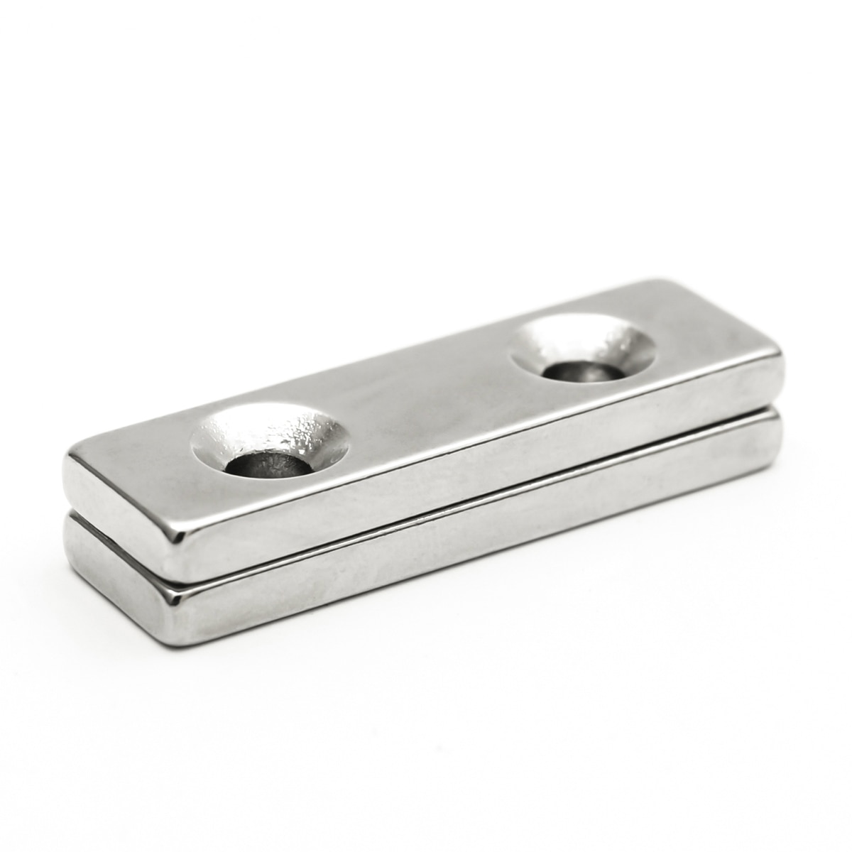 U-jovan 2 stk 40 x 12 x 4 mm dobbelt 4mm hul blok forsænket neodymmagnet 40*12*4-4-4 kraftige sjældne jordarters magneter til kunsthåndværk