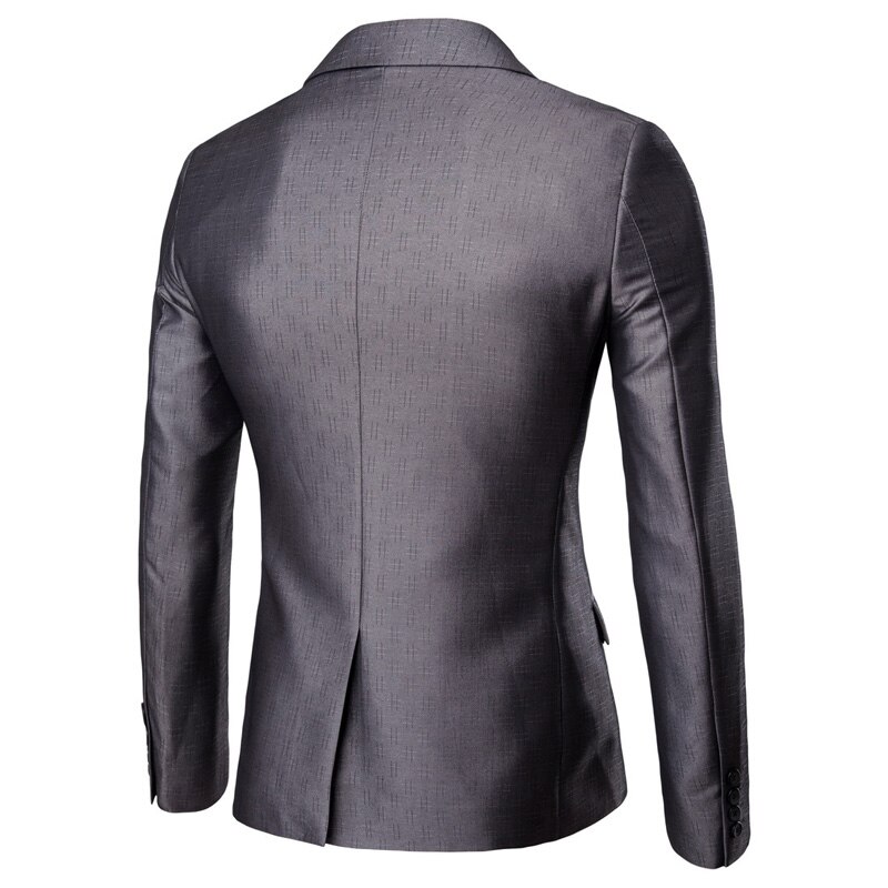 Gray Men Tuxedo Suits With Pants Slim Fit Single Breasted 2 Pieces (Jacket+Pants) Formal Business Groom Terno Masculino