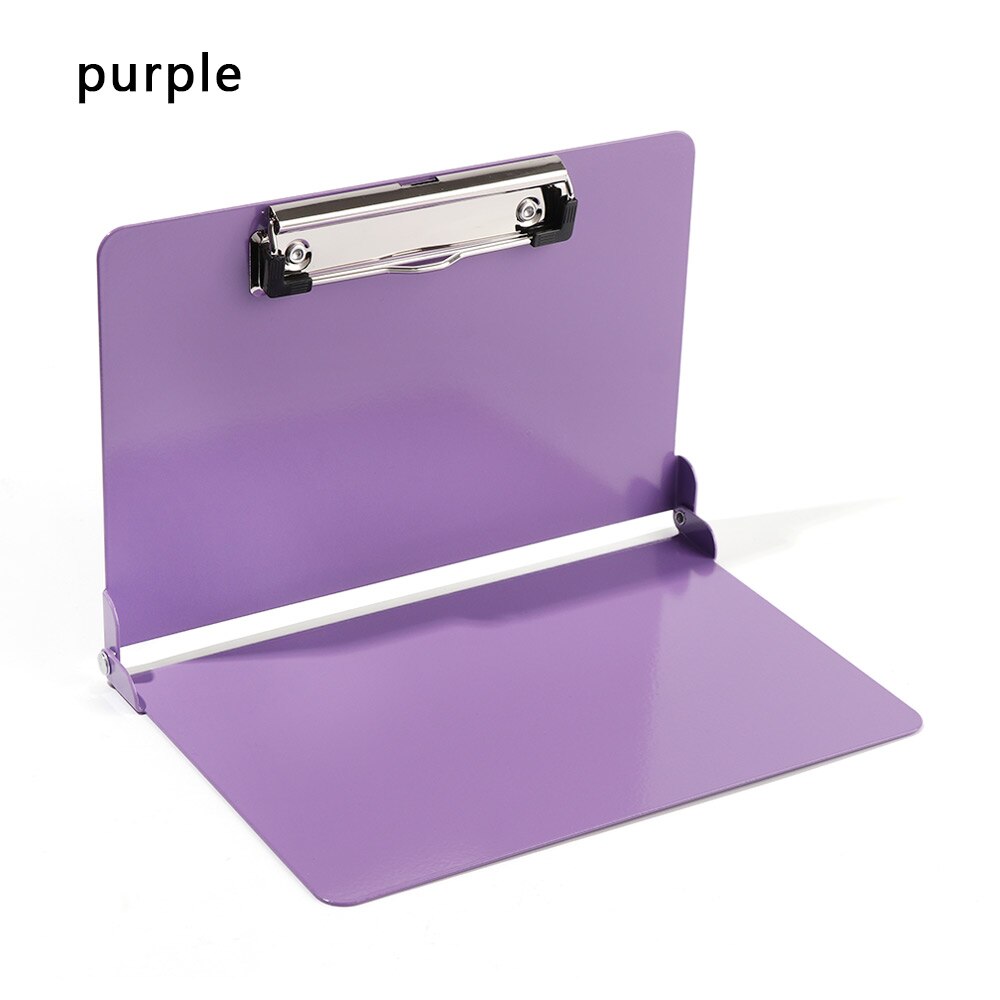 Solid Color Aluminum Student A4 File Folder Business Office Stationery Loose-leaf Folder Document Storages Office Supplies: purple