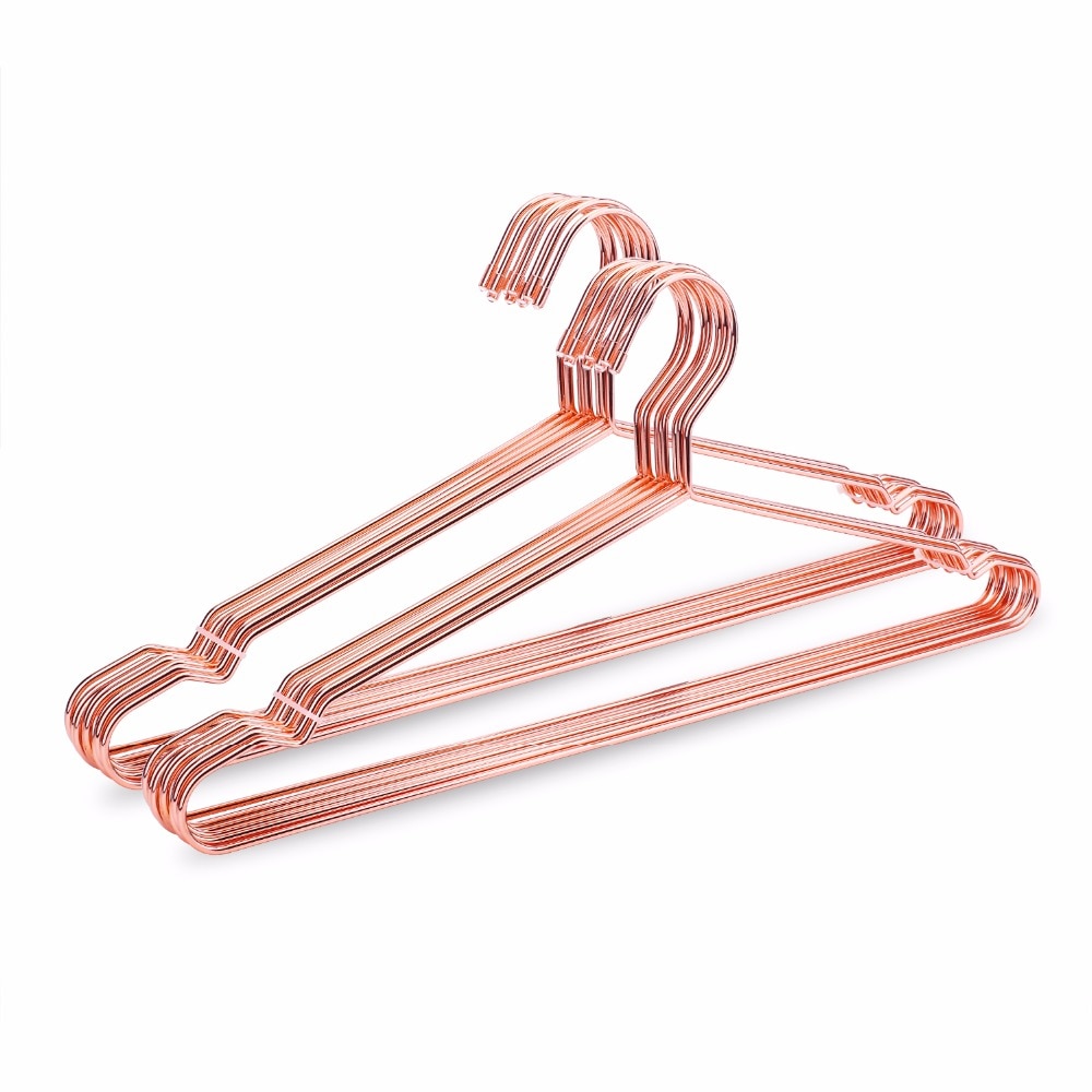 Hangerlink rosa guld metal tøj skjorter bøjle med rille, kraftig stærk bøjle, jakkesæt bøjle  (20 stk/parti)