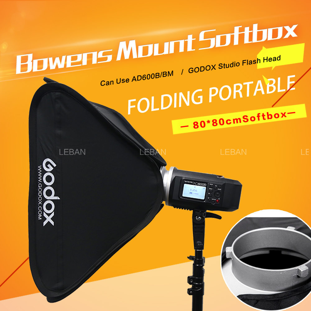 Godox AD600BM/B Softbox 80x80 cm 31.5 "x 31.5" Opvouwbare draagbare Softbox Bowens Mount Studio flash Strobe Light