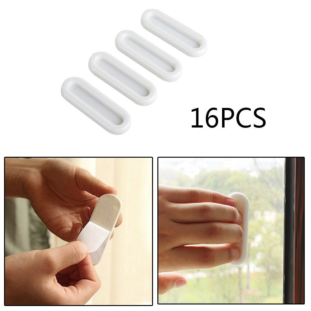 16pcs Paste Sliding Door Glass Window Handle Effortless Easy To Open And Close Wardrobe Drawer Self-Adhesive Handle