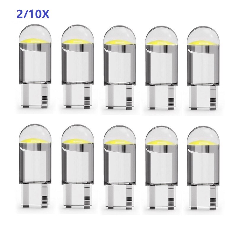 Ampoule LED pour intérieur de voiture T10 W5W 194 12V DC12V, 2/10 pièces, lumière blanche, jaune, rouge, glace, bleu, vert, rose, pour Parking latéral