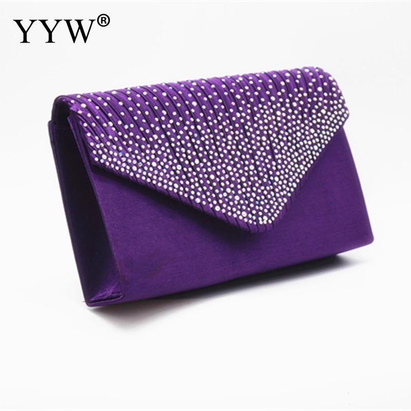 Purple Women Wedding Clutch Luxury Handbag Women Bags Clutch Female Yellow Summer Clutches Female Evening Prom Bag: purple