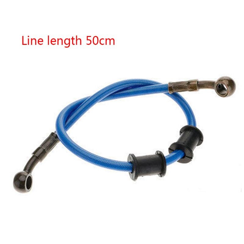 50cm-120cm Motorcycle brake Hose Braided Steel Brake Clutch Oil Hose Line: Blue-1