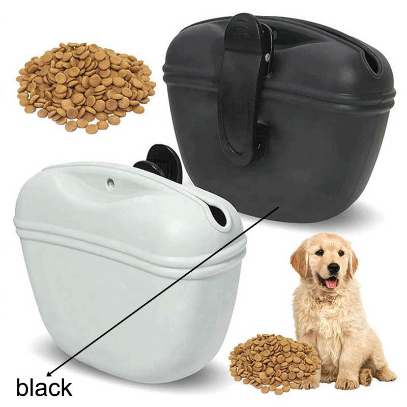 Cangurera de silicona multiusos para perros y gatos, bolsa de almacenamiento de alimentación, suministros de entrenamiento, entrenador, 1 Uds.: Negro