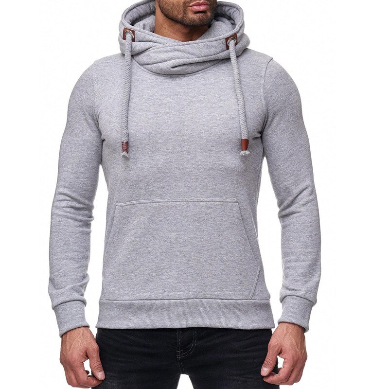 Autumn Winter Men's Hoodie Sportswear Sports Shirt Loose Coat Long Sleeves Solid Sports Sweater