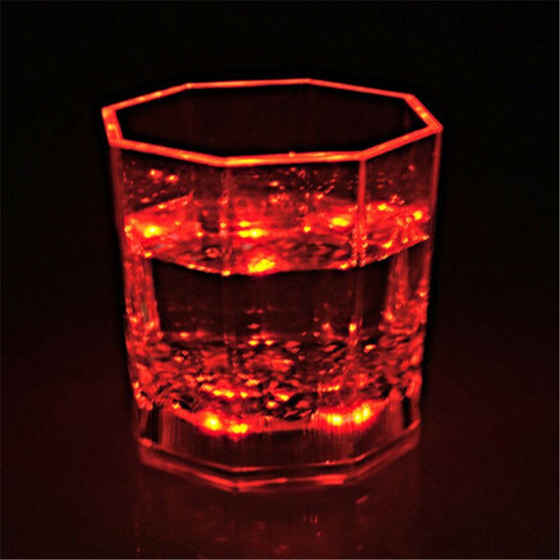 Multicolor LED Glowing Glasses Cup Flash Light Up Cups Drinking Flashing Shot Light LED Bar Night Club Party Bar: Red