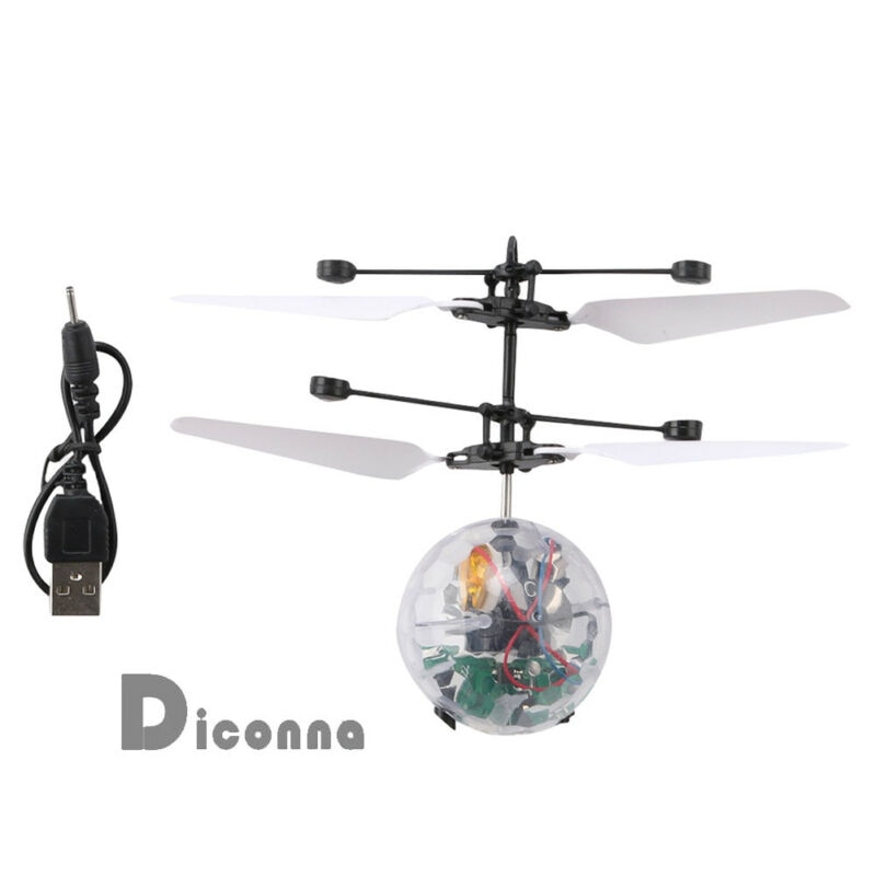 Magic Elektrische Vliegende Bal Helicopter Crystal LED Licht Infrarood Sensor Kids Speelgoed