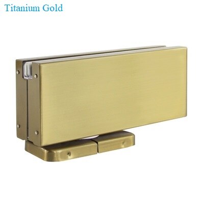 Face Mount Digging Free Floor Closer Spring Glass Door Patch Fitting Pivot Hinge Brush Matte Black Rose Gold Titanium: Titanium Gold
