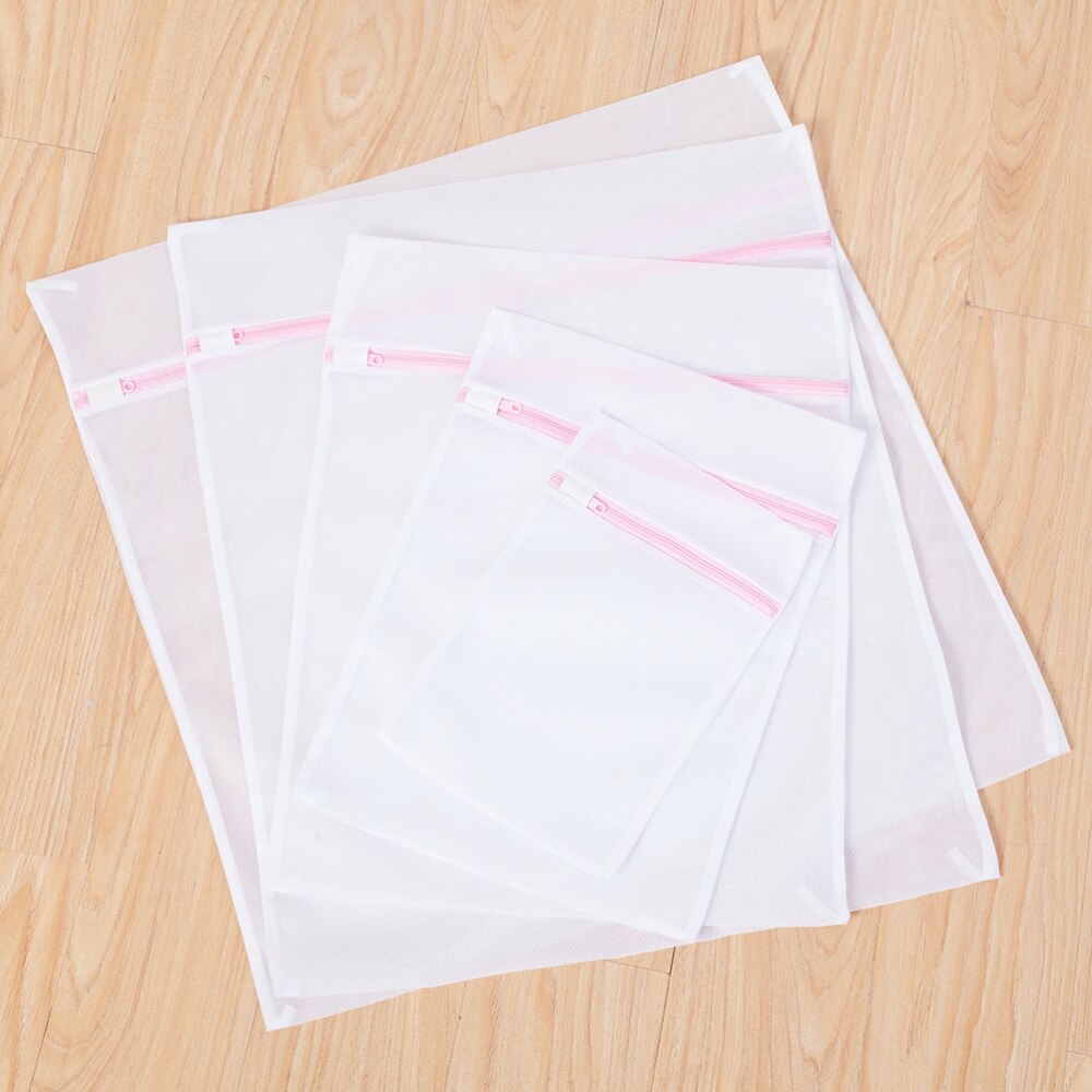 5pcs Thickened Laundry Bag Set Fine Mesh Washing Bags Garment Delicates Protection Bags with Zipper Closure